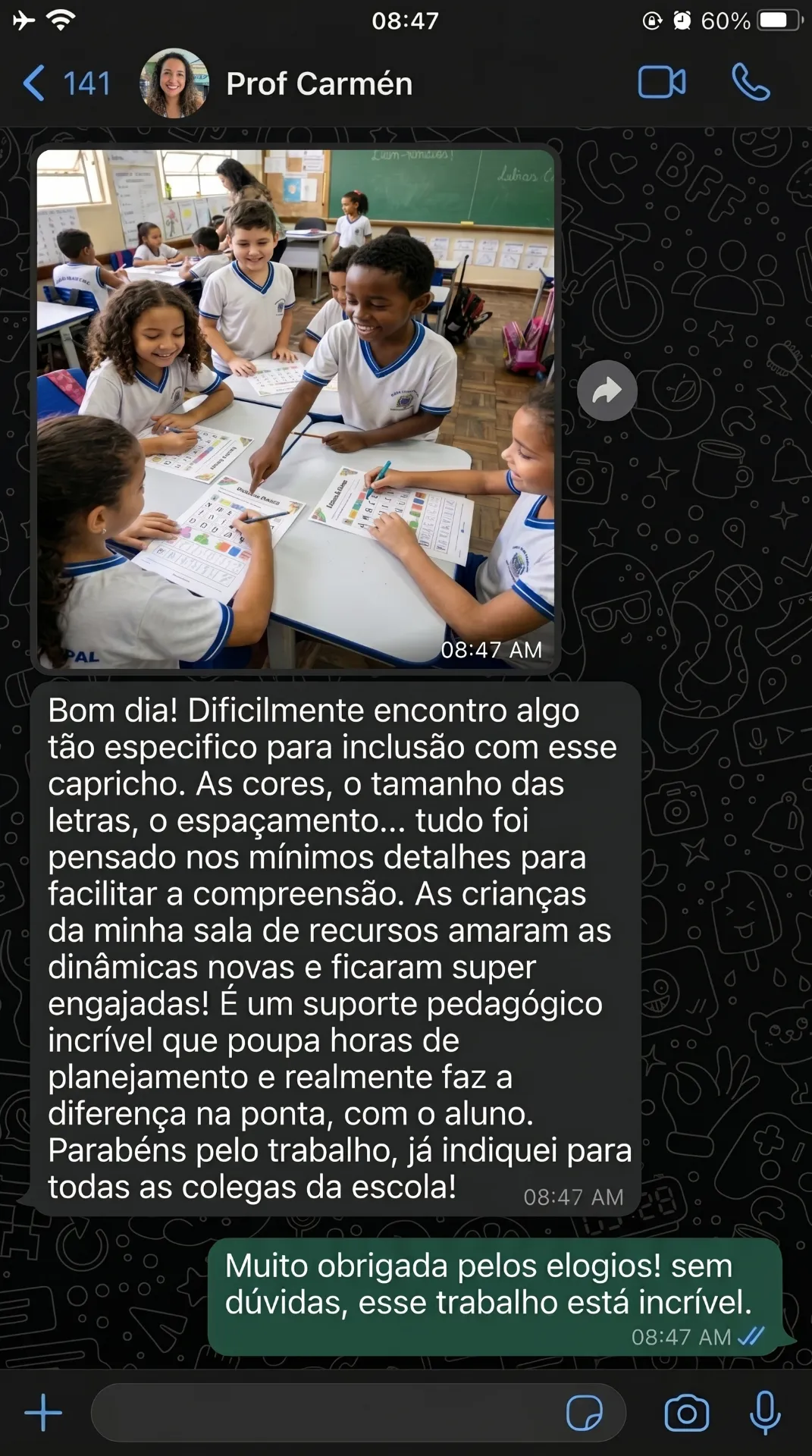 Depoimento WhatsApp pós-garantia 2